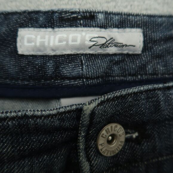 Chico's Platinum Jeans Women's Size 1.5 US-10 High-Rise Garret Crop 22.5" Inseam - Picture 11 of 16